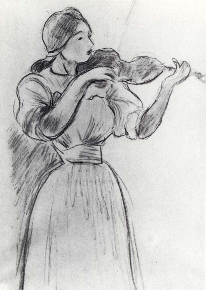 Julie with the Violin by Berthe Morisot, 1893, vintage art, modern poster print