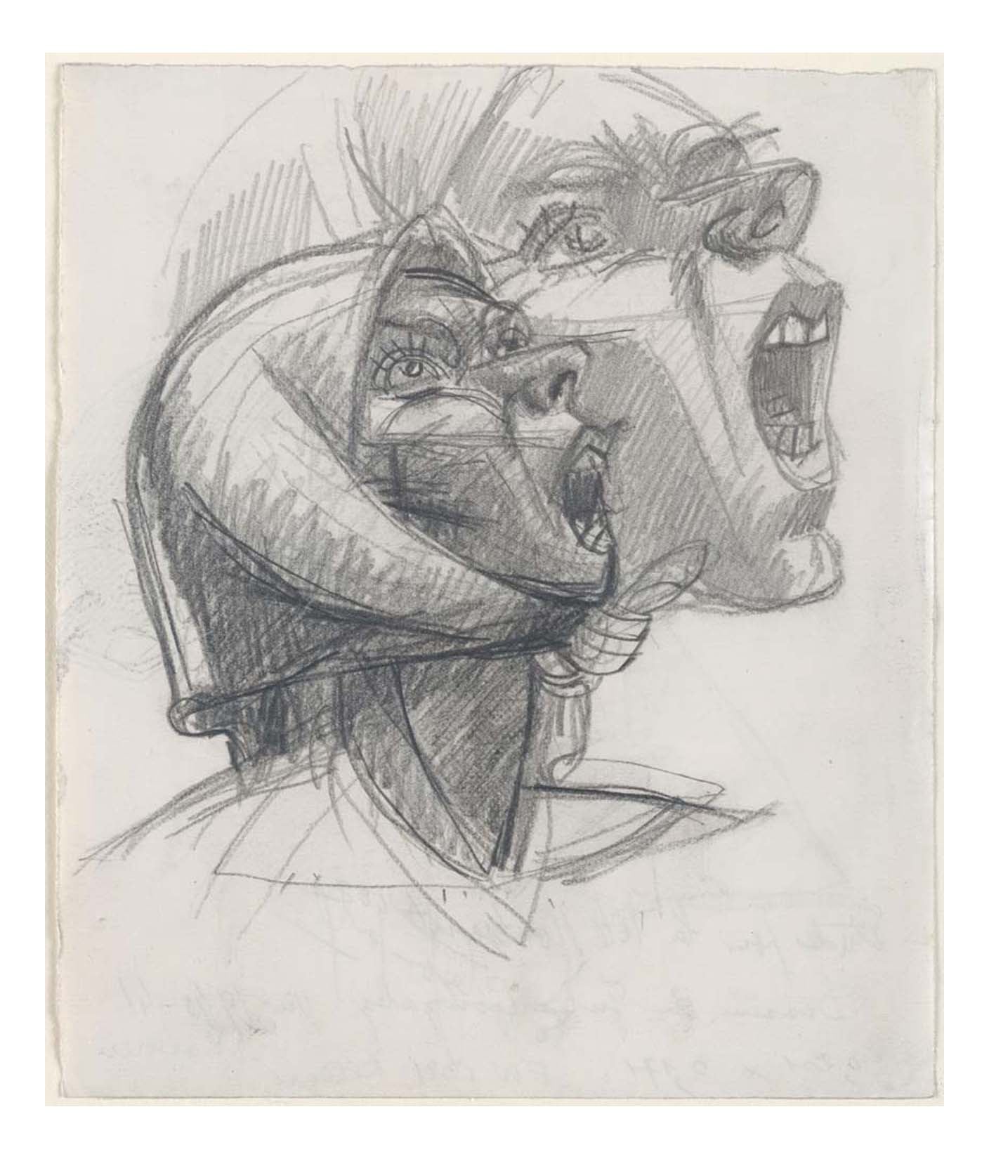 Julio Gonzalez - Study for Head of Montserrat Crying No. 2, 16x12" (A3) Poster Print