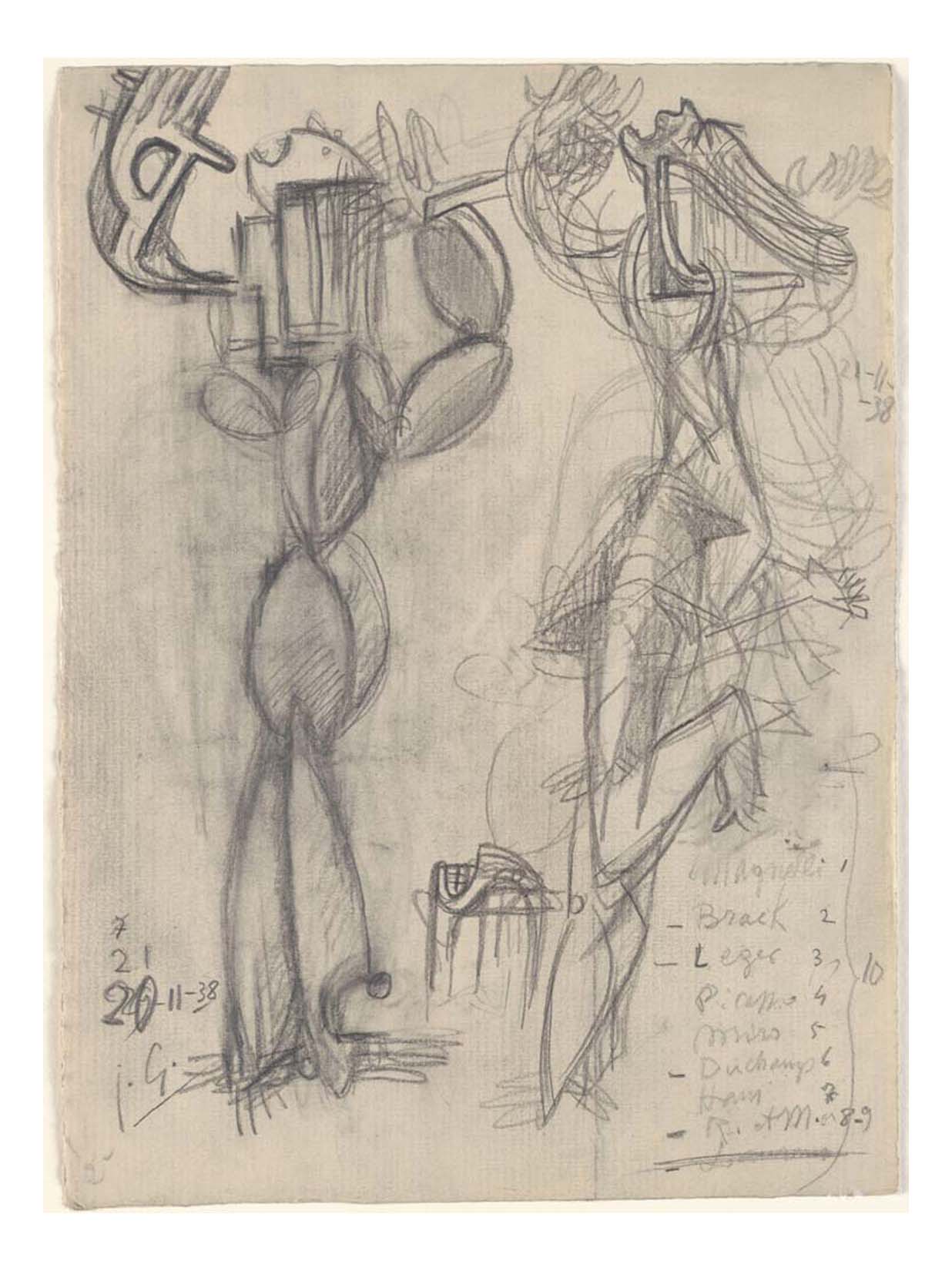 Julio Gonzalez - Two Figures, 16x12" (A3) Poster Print