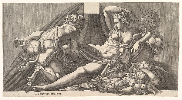 Jupiter and Antiope-Attributed to Master FG, After Francesco P, vintage art, A3 (16x12") Poster Print