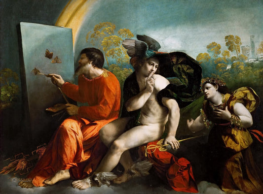Jupiter, Mercury and the Virtue, vintage artwork by Dosso Dossi, A3 (16x12") Poster Print