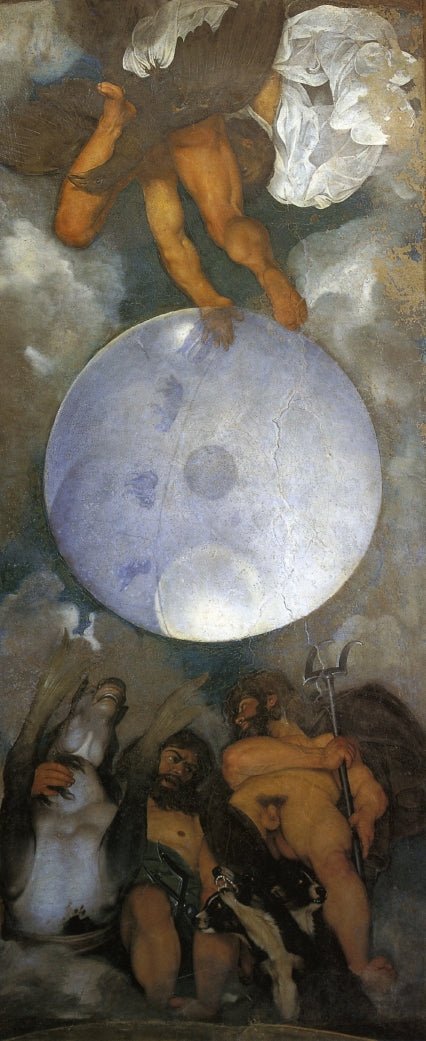 Jupiter, Neptune and Pluto, vintage artwork by Caravaggio, 12x8" (A4) Poster