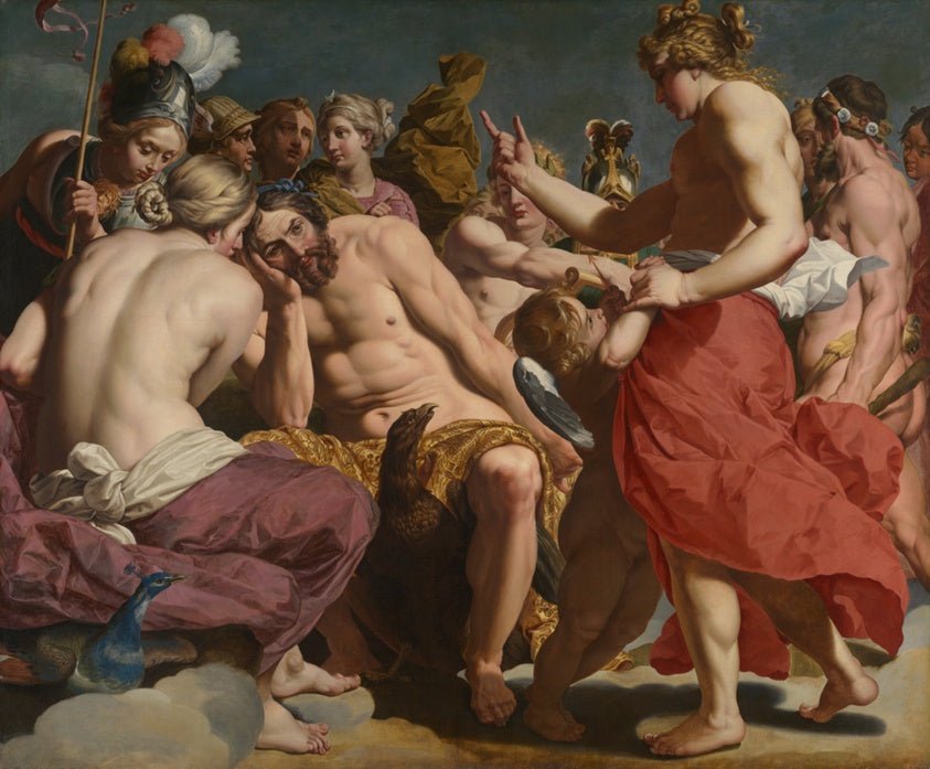 Jupiter Rebuked by  Venus by  Abraham Janssens, 23x16"( A2 size) Poster Print