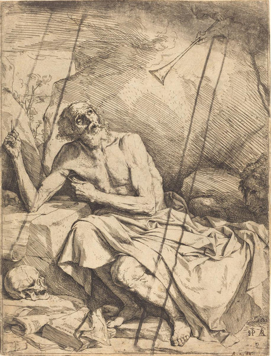 Jusepe de Ribera:Saint Jerome Hearing the Trumpet of the Las,16x12"(A3) Poster