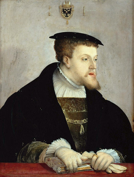 Kaiser Karl V. (1500-1558), vintage artwork by Christoph Amberger, A3 (16x12") Poster Print