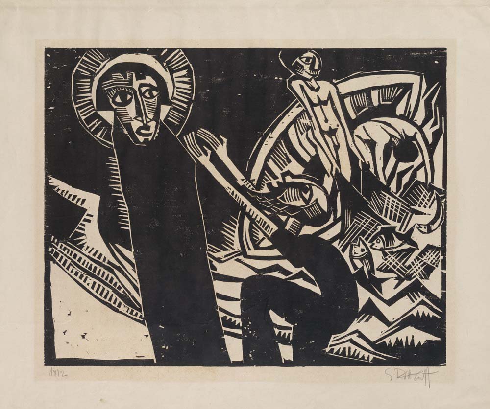 Karl Schmidt-Rottluff - The Miraculous Draught of Fishes, vintage art, A3 (16x12")  Poster Print 