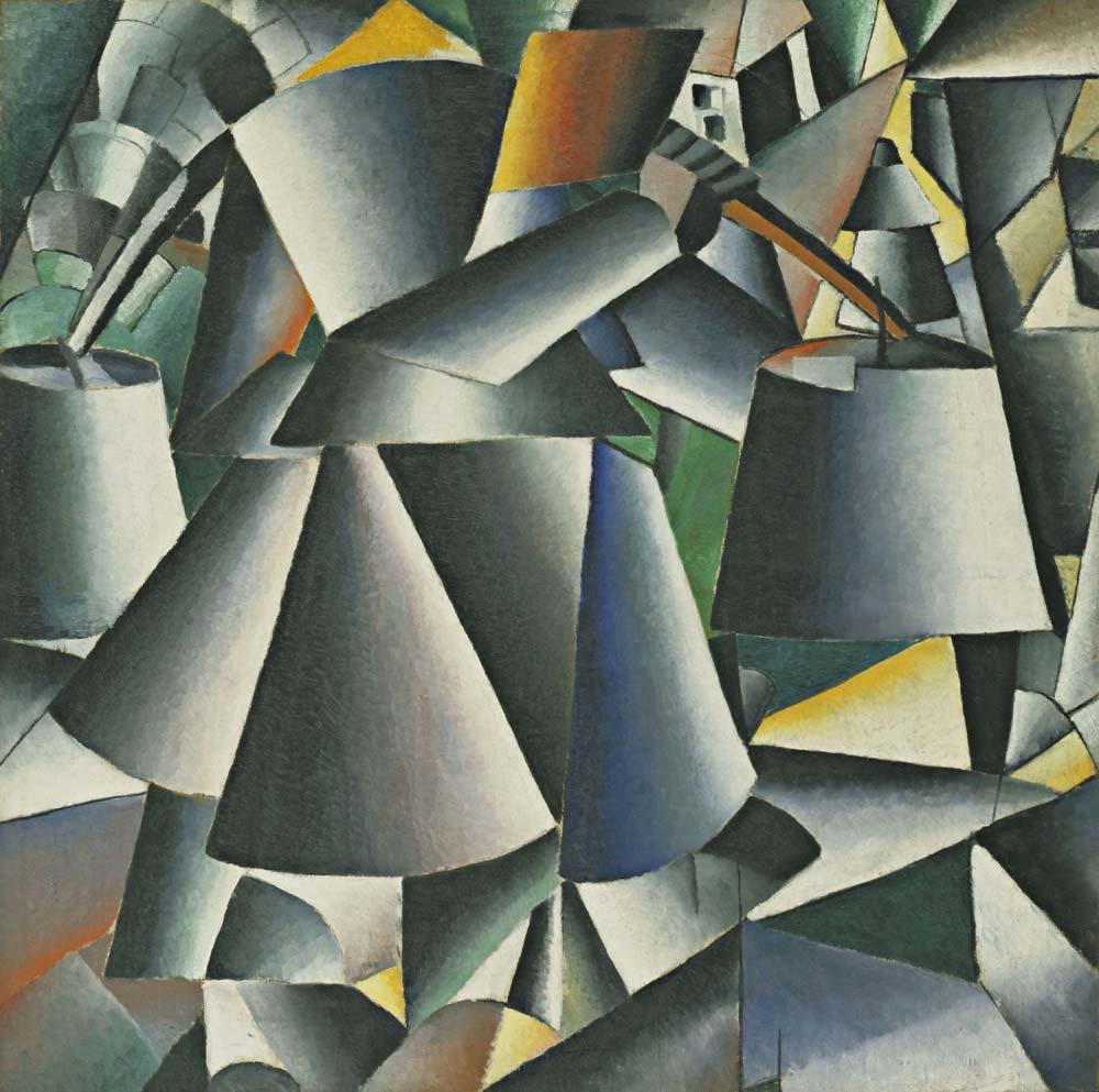 Kazimir Malevich - Woman with Pails Dynamic Arrangement, vintage art, A3 (16x12")  Poster Print 