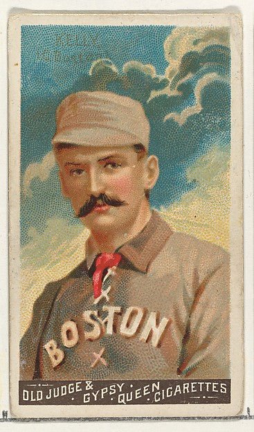 :King Kelly Catcher Boston from the Goodwin Champion series for Old Judge and Gypsy Queen Cigarettes 1888, vintage artwork, 16x12"(A3) Poster Print