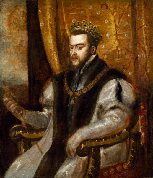 King Philip II of Spain, vintage artwork by Titian, A3 (16x12") Poster Print