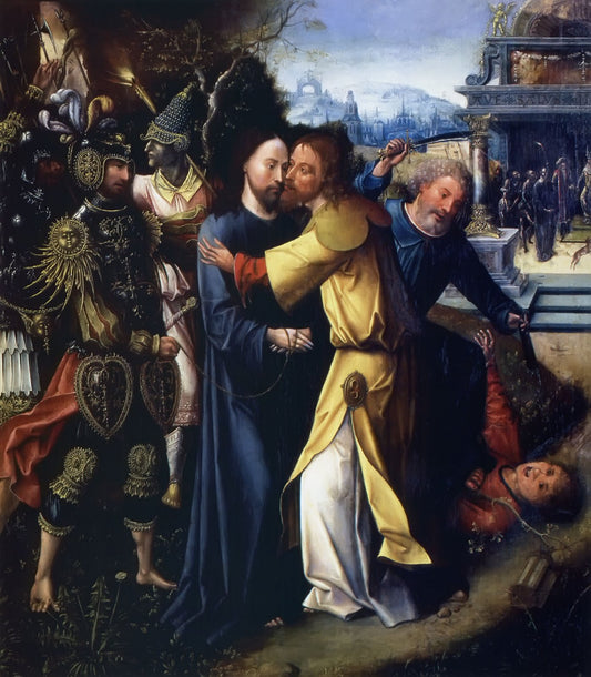 Kiss of Judas, vintage artwork by Cornelis Engebrechtsz., A3 (16x12") Poster Print