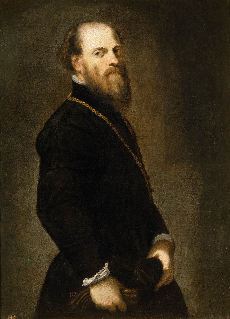 Knight with a Golden Chain, vintage artwork by Tintoretto, A3 (16x12") Poster Print