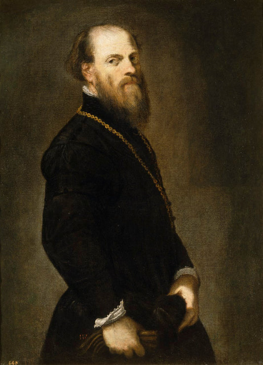 Knight with a Golden Chain, vintage artwork by Tintoretto, A3 (16x12") Poster Print