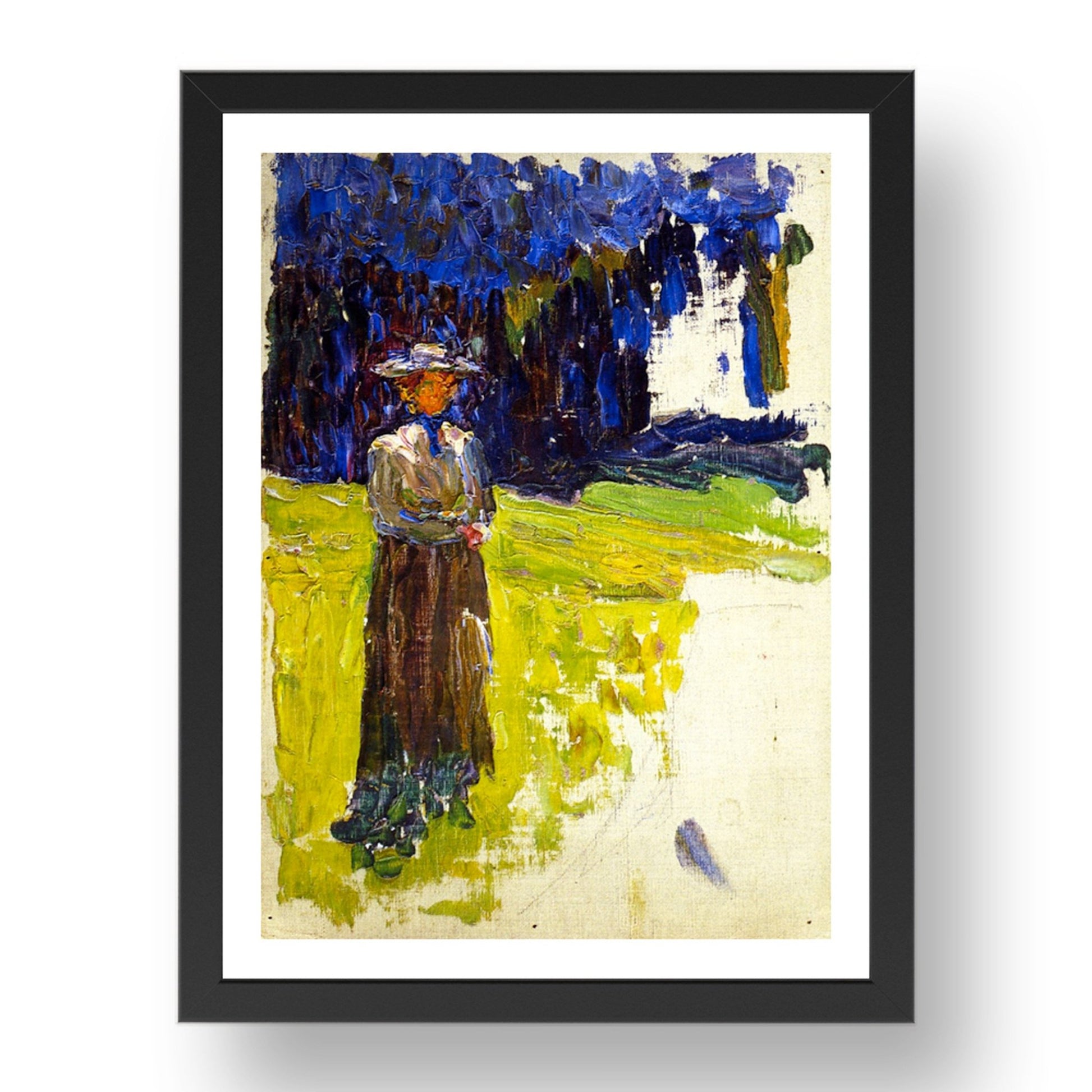 Kochel Lady Standing by the Forest's Edge 1902 by Wassily Kandinsky, 17x13" Frame