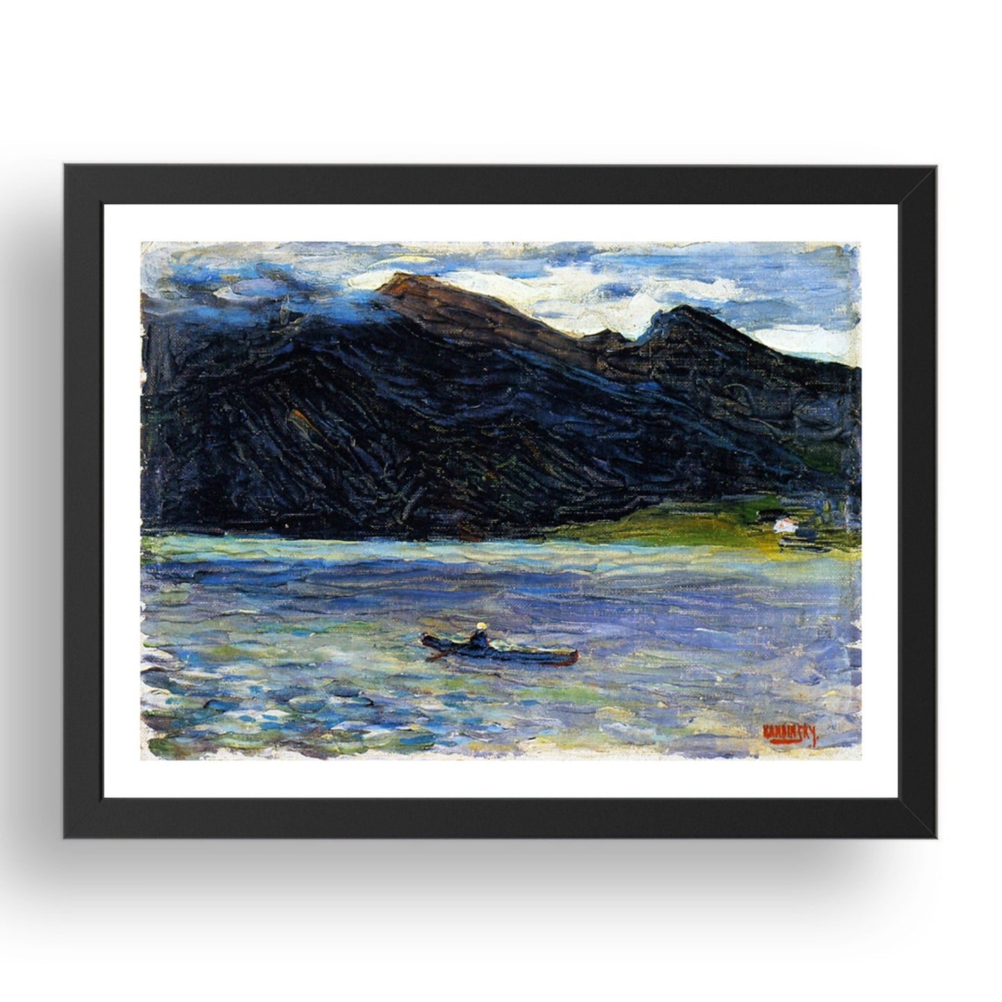 Kochel Lake with Boat 1902 by Wassily Kandinsky, 17x13" Frame
