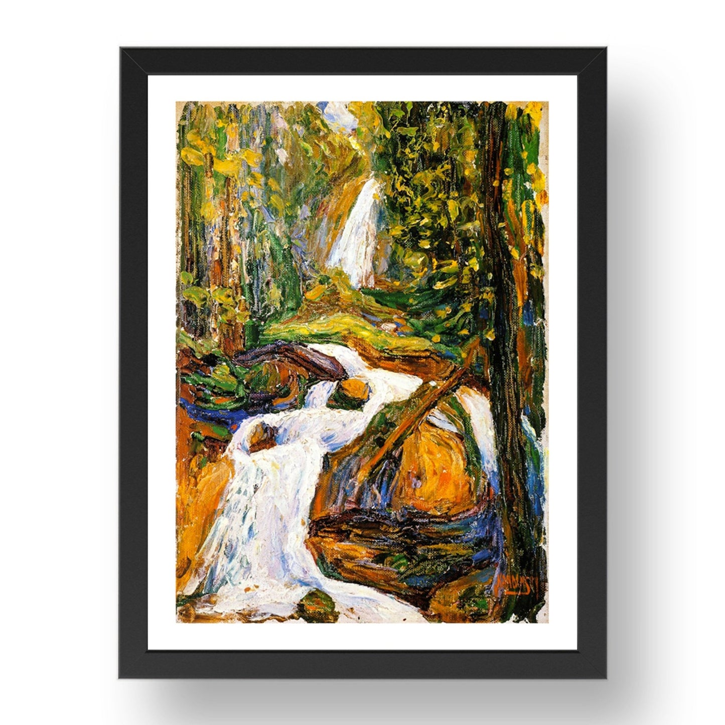 Kochel Waterfall I 1900 by Wassily Kandinsky, 17x13" Frame