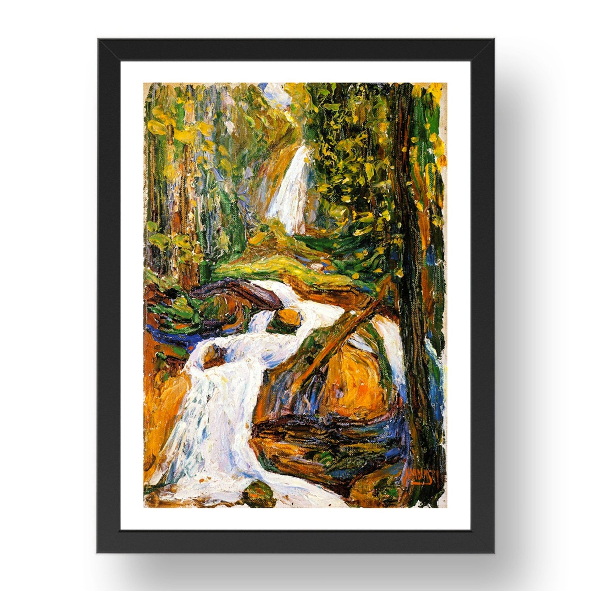 Kochel Waterfall I 1900 by Wassily Kandinsky, 17x13" Frame