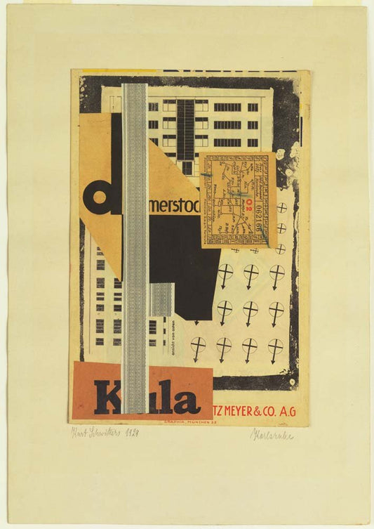 Kurt Schwitters - Karlsruhe, vintage art, A3 (16x12")  Poster Print 