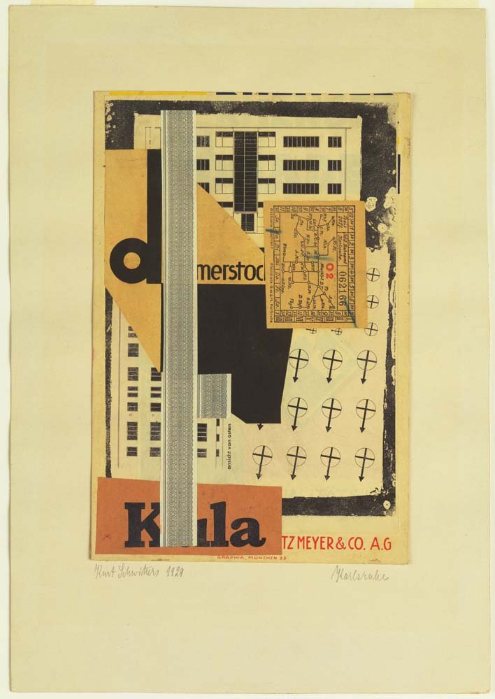 Kurt Schwitters - Karlsruhe, vintage art, A3 (16x12")  Poster Print 