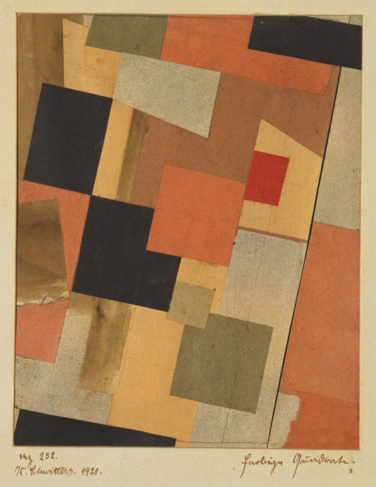 Kurt Schwitters - Mz. 252. Colored Squares, vintage art, A3 (16x12")  Poster Print 