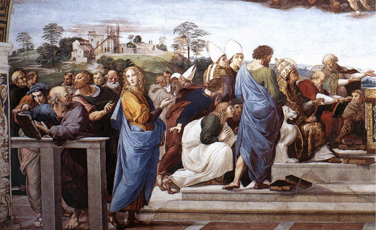 La Disputa (detail 11) (Stanza della Segnatura), vintage artwork by Raphael, A3 (16x12") Poster Print