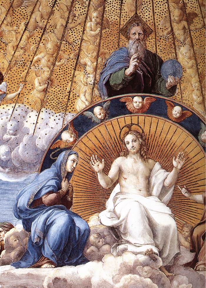 La Disputa (detail 12) (Stanza della Segnatura), vintage artwork by Raphael, A3 (16x12") Poster Print
