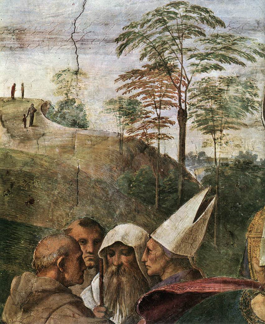 La Disputa (detail 4) (Stanza della Segnatura), vintage artwork by Raphael, A3 (16x12") Poster Print