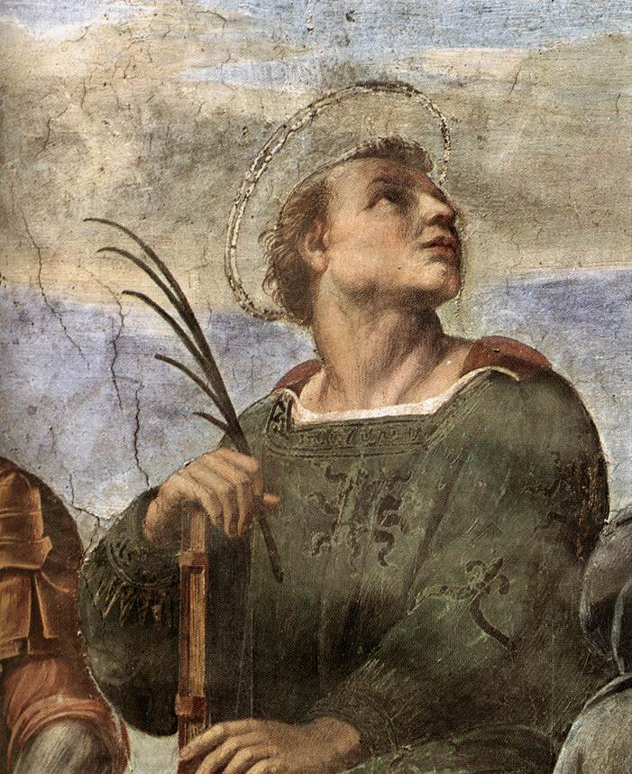 La Disputa (detail 5) (Stanza della Segnatura), vintage artwork by Raphael, A3 (16x12") Poster Print