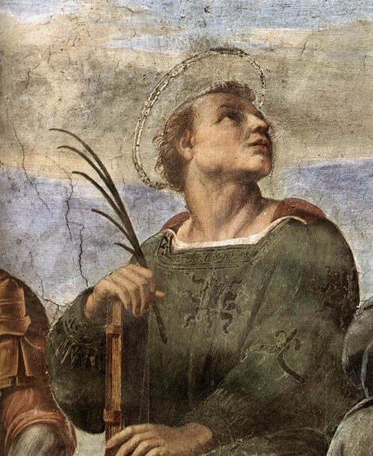 La Disputa (detail 5) (Stanza della Segnatura), vintage artwork by Raphael, A3 (16x12") Poster Print