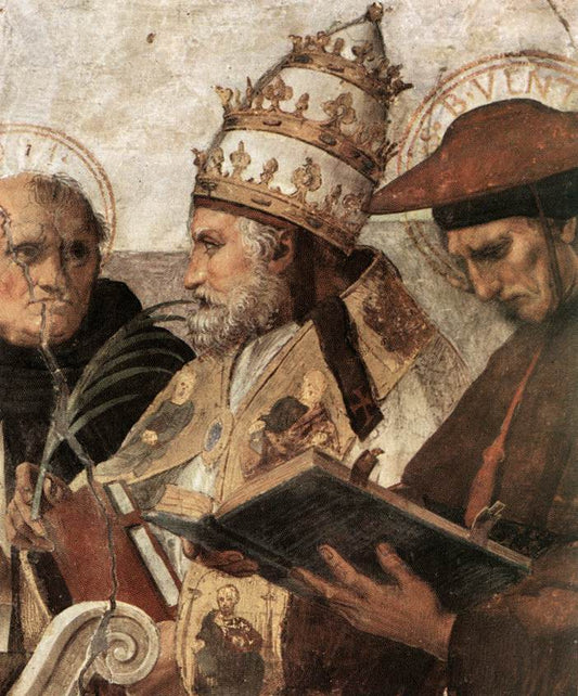 La Disputa (detail 8) (Stanza della Segnatura), vintage artwork by Raphael, A3 (16x12") Poster Print