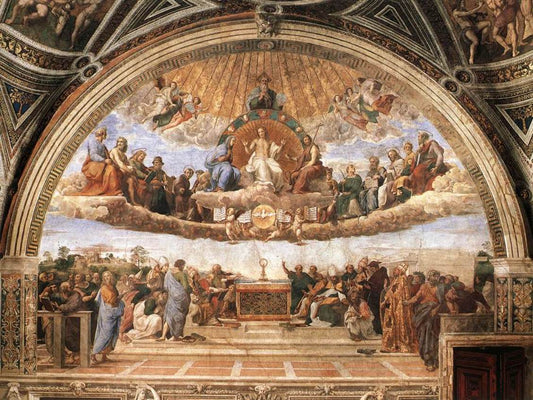 La Disputa (Stanza della Segnatura), vintage artwork by Raphael, A3 (16x12") Poster Print