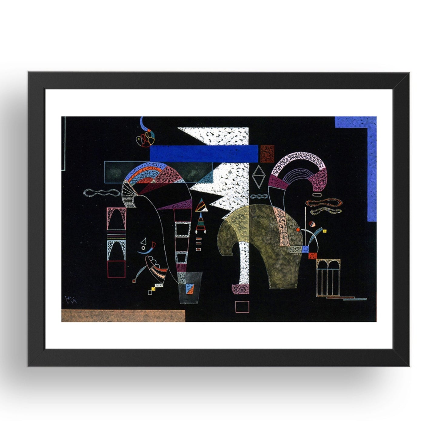 La Forme Blanche 1939 by Wassily Kandinsky, 17x13" Frame
