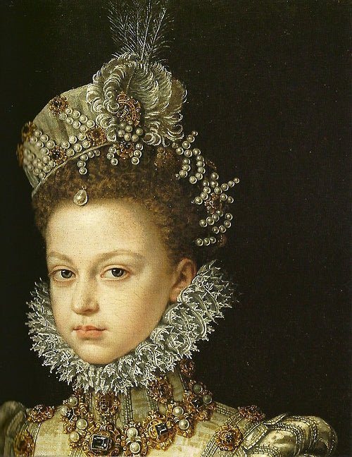La infanta Isabel Clara Eugenia detail, vintage artwork by Alonso Sanchez Coello, A3 (16x12") Poster Print