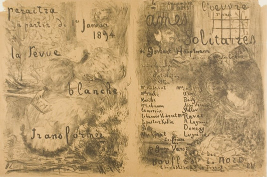 La Revue Blanche Transformed and Solitary Souls by  Edouard Jean Vuillard,23x16"( A2 size ) Poster Print