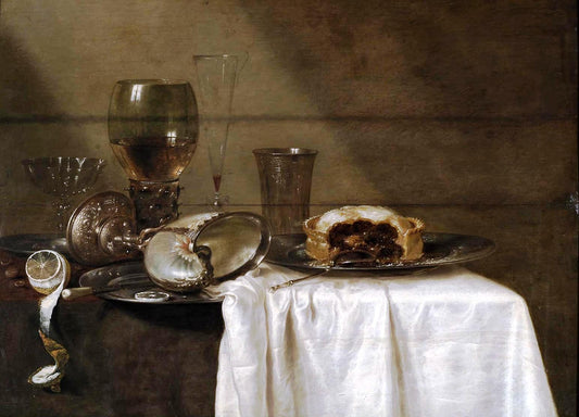 La Tourte au cassis, vintage artwork by Willem Claesz. Heda, 12x8" (A4) Poster