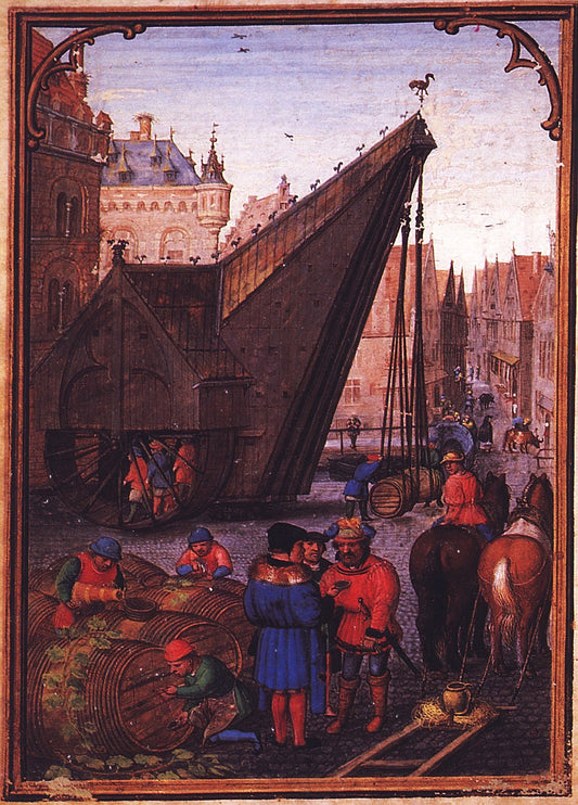 Labors of the Months: October, from a Flemish Book of Hours, vintage artwork by Simon Bening, A3 (16x12") Poster Print