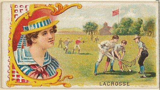 :Lacrosse from the Games and Sports series for Old Judge Cigarettes 1889, vintage artwork, 16x12"(A3) Poster Print