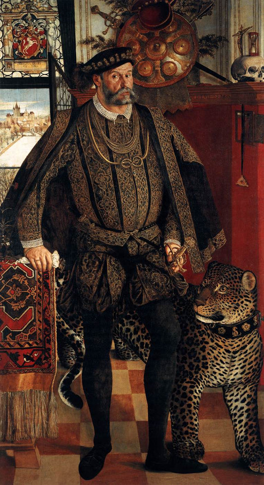 Ladislaus von Fraunberg, Count of Haag, vintage artwork by Hans Muelich, A3 (16x12") Poster Print