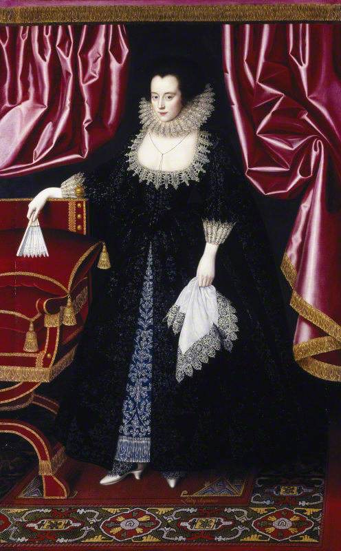 Lady Anne Sackville, vintage artwork by Attributed to William Larkin, 12x8" (A4) Poster