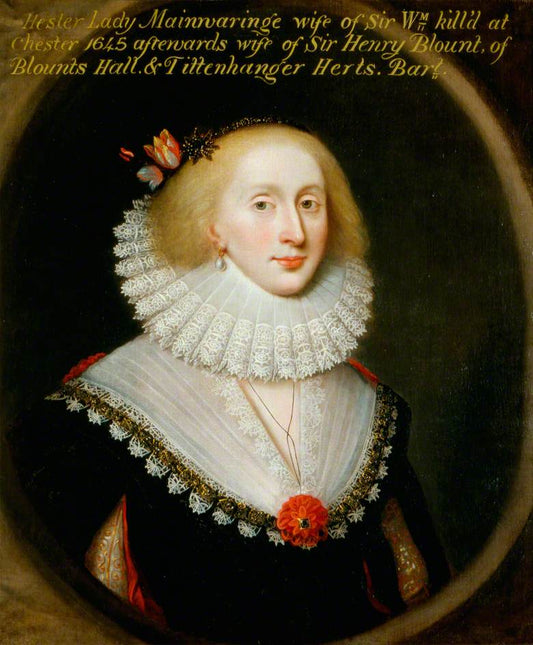Lady Hester Mainwaring, nee Wase, vintage artwork by Cornelis Janssen van Ceulen the Elder, 12x8" (A4) Poster