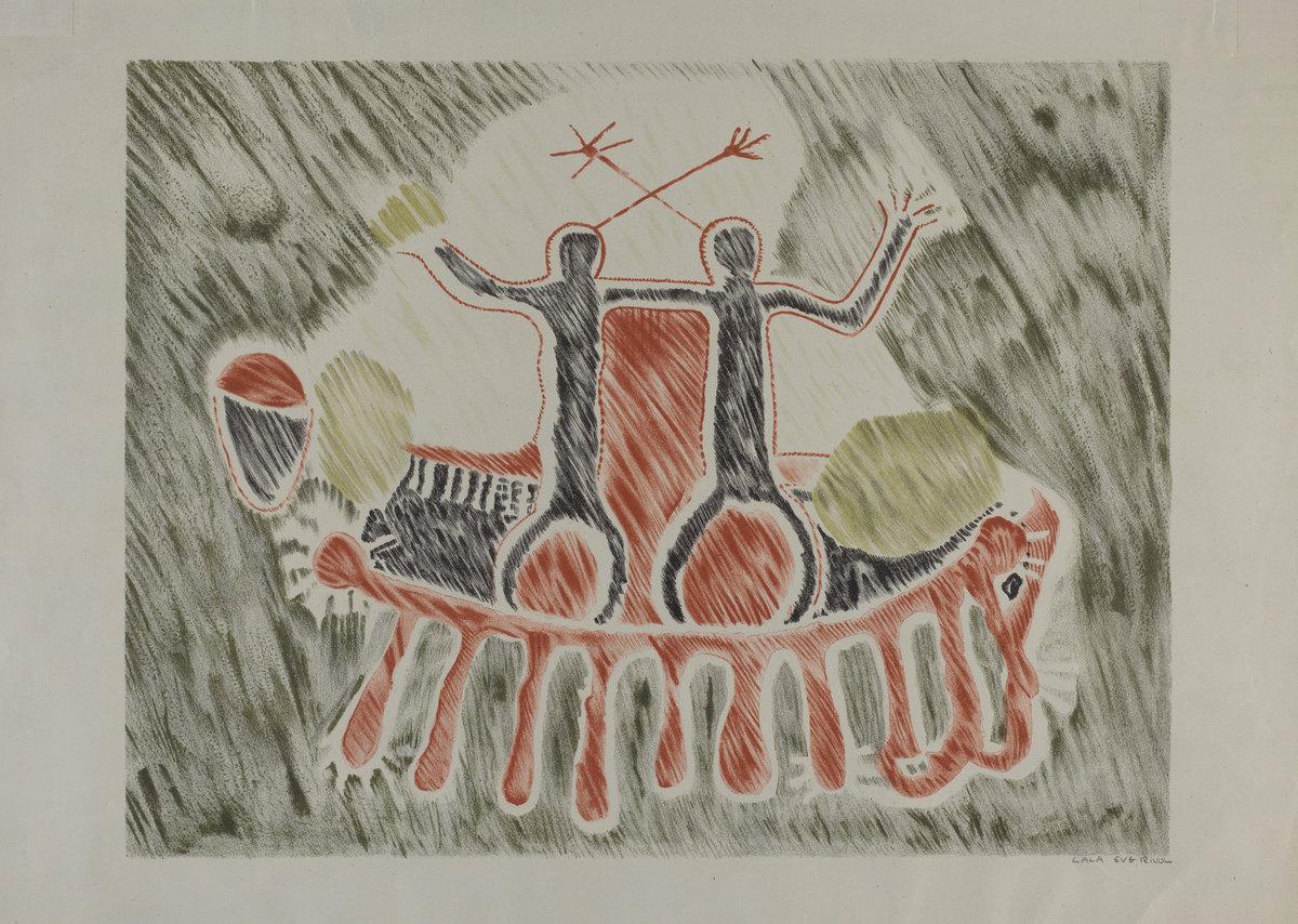 Lala Eve Rivol:Petroglyph - Human Figures,16x12"(A3) Poster