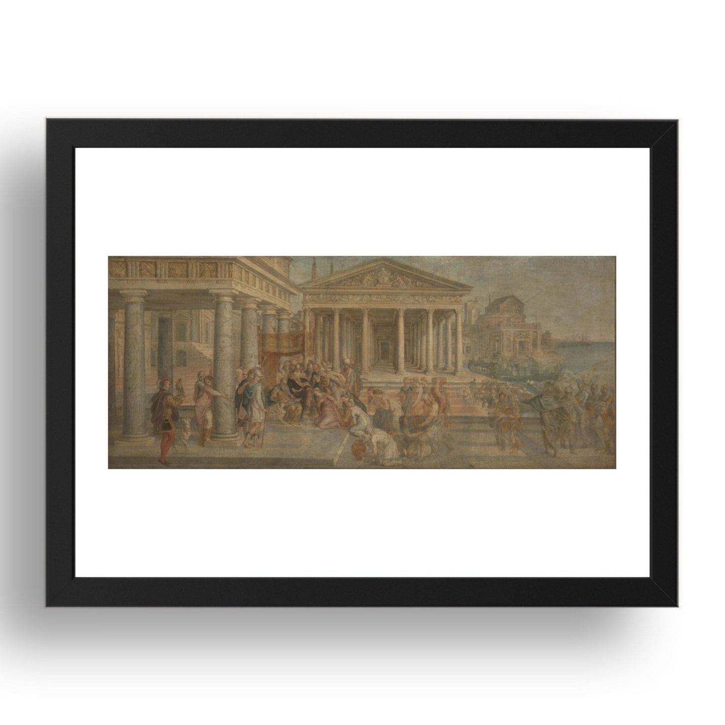 Lambert Sustris: The Queen of Sheba before King Solomon, Poster in 17x13"(A3) Frame