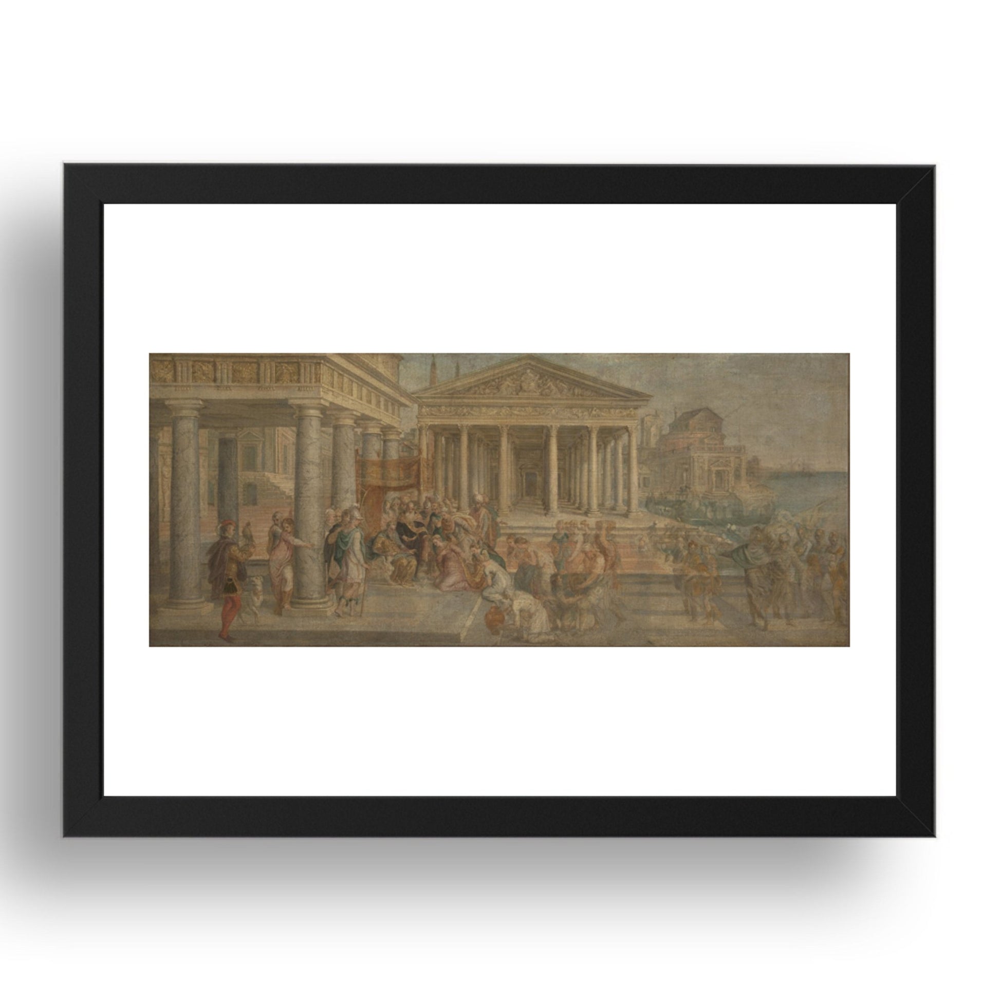 Lambert Sustris: The Queen of Sheba before King Solomon, Poster in 17x13"(A3) Frame