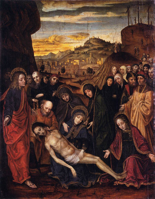 Lamentation of Christ, vintage artwork by Bergognone, A3 (16x12") Poster Print