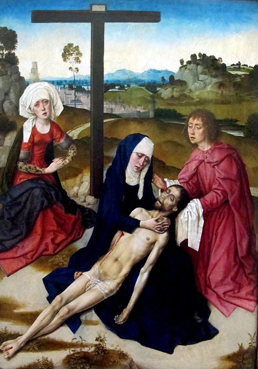 Lamentation of Christ, vintage artwork by Dieric Bouts, A3 (16x12") Poster Print
