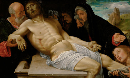 Lamentation of Christ, vintage artwork by Giovanni Girolamo Savoldo, A3 (16x12") Poster Print