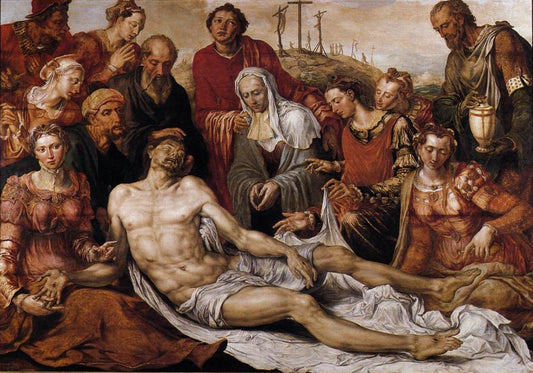 Lamentation on the Dead Christ, vintage artwork by Maerten van Heemskerck, A3 (16x12") Poster Print