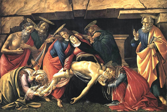 Lamentation over the Dead Christ with Saints, vintage artwork by Sandro Botticelli, A3 (16x12") Poster Print