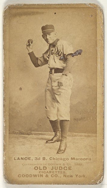 :Lance 3rd Base Chicago from the Old Judge series for Old Ju-16x12"(A3) Poster