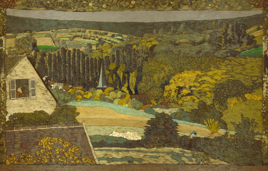 Landscape by  Window Overlooking the Woods by  Edouard Vuillard,23x16"( A2 size ) Poster Print