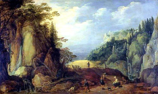 Landscape in the Mountains, vintage artwork by Joos de Momper the Younger, A3 (16x12") Poster Print